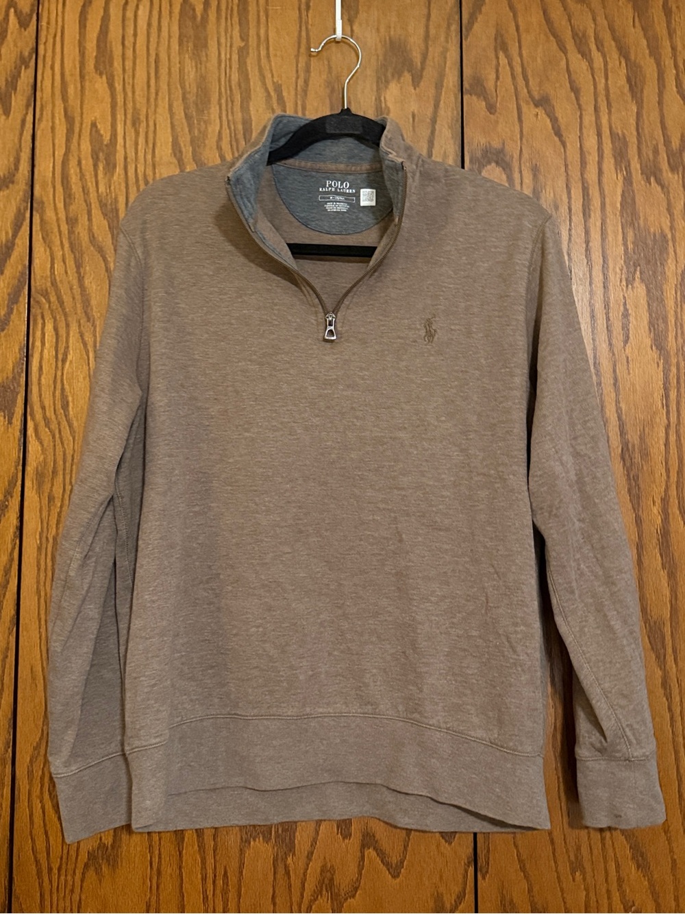 Polo Ralph Lauren Luxury Jersey Quarter Zip Pullover Brown M